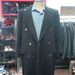Canali Black Double-Breasted Trench Coat